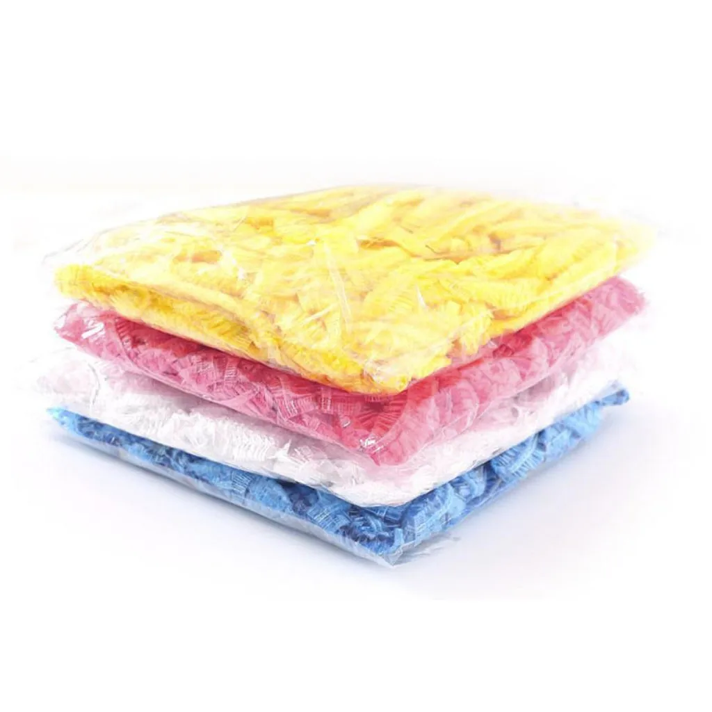 100 шт./пакет эластичный Пластик шапочка для душа Кепки s Ванна капот анти