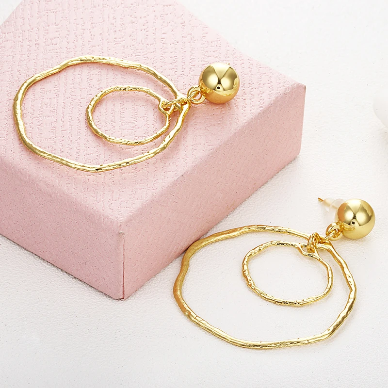 CARTER LISA/Популярные серьги ручной работы модные простые геометрические круглые