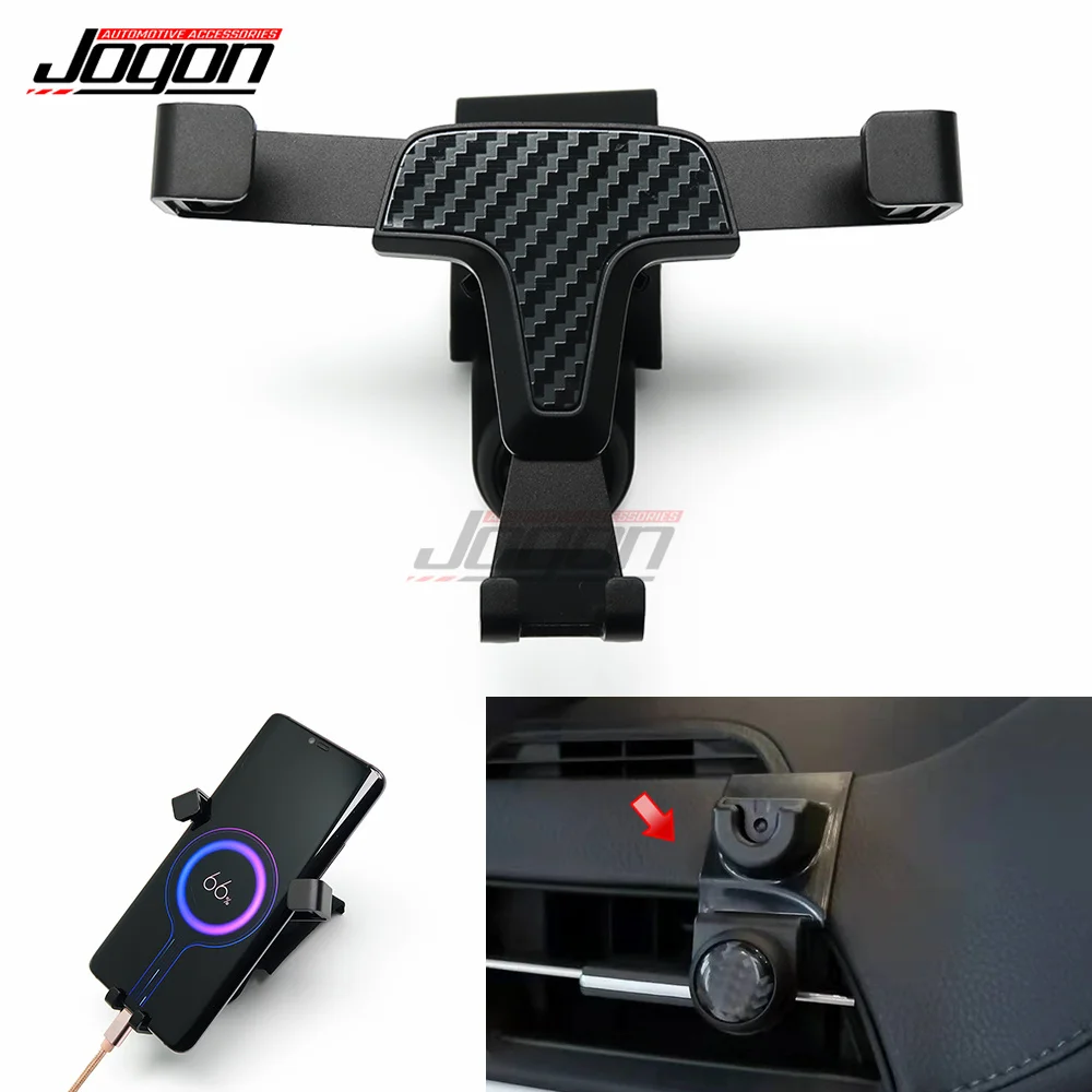 

Carbon Fiber Look For Toyota Sienna 2022 Gravity Mobile Phone Holder Air Vent Outlet Dashboard Mount Stand