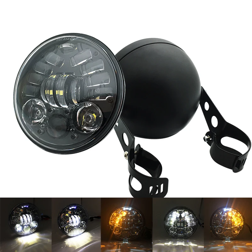 Универсальный черный 2 5-дюймовый мотоциклетный металлический проектор DRL