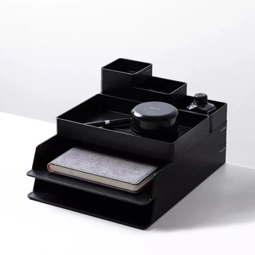 

Nusign Multifunction Multi-size Desktop Storage Black Set Safety Round Angle Design For Office School Smart Home