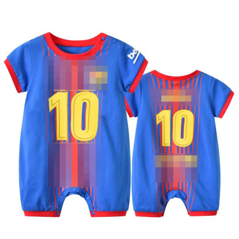 

Newborn Babe Football Blue NO.10 Clothes Infant Short Romper Boy Girl Onesie Garcon Soccer Costume Outfit Sport Summer Jumpsuit