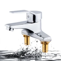 copper double hole installation wash basin faucet hot and cold water faucet sink faucet mixer single handle water sink mixer tap