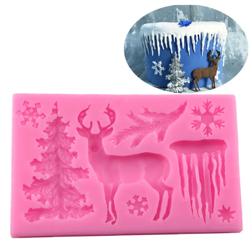 Рождественский лось формы серии Леггинсы с принтом оленя DIY силиконовые помадки