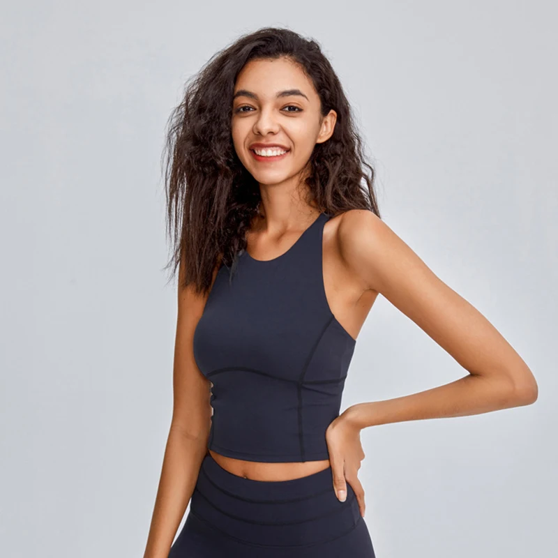 Удобный спортивный бюстгальтер пуш-ап с перекрестными лямками на спине женский