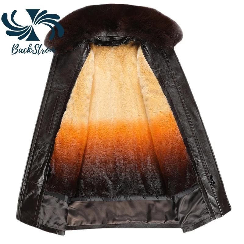 

Новинка зимы 2022, стильные кожаные куртки backдополнительный плащ с меховым воротником для мужчин среднего возраста, повседневный бархатный п...