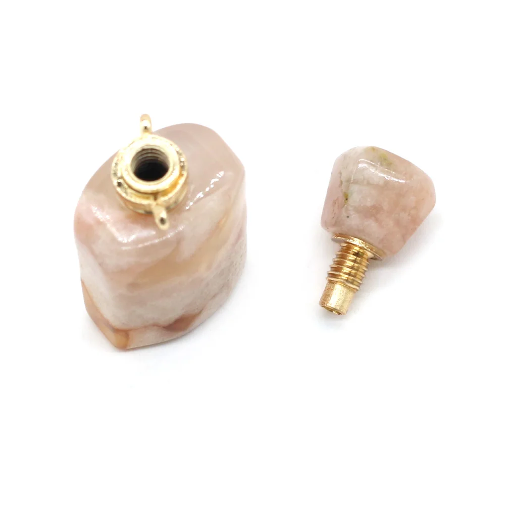 

Natural Stone Perfume Bottle Pendants Charm Cherry Agated for Jewelry Making Charms DIY Necklace Accessory