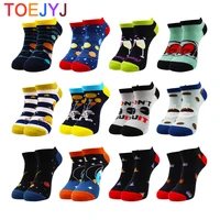 6 12 pairs funny casual women men ankle socks fashion colorful harajuku grid food spaceman beer cotton socks