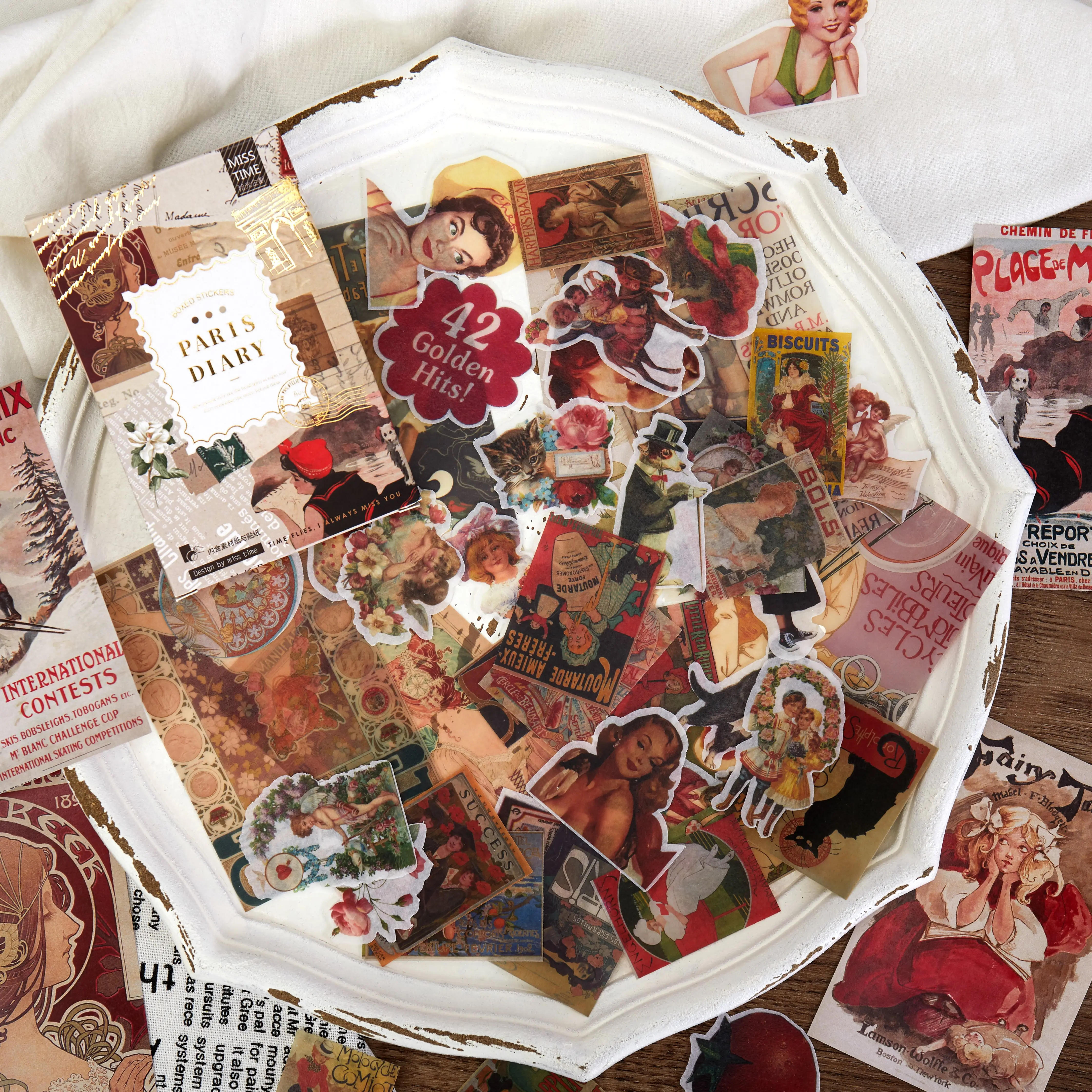 Наклейка для дневника в стиле ретро | Канцтовары офиса и дома