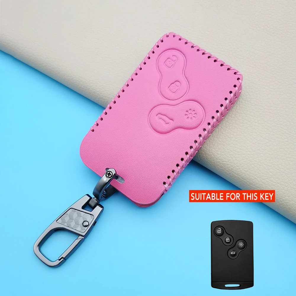 Высококачественный кожаный чехол для автомобильного ключа защитный Renault Clio Logan