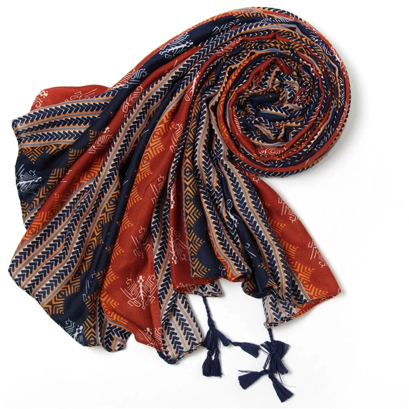 2020 шарф с геометрическим принтом шаль для женщин дизайнерский длинный головной