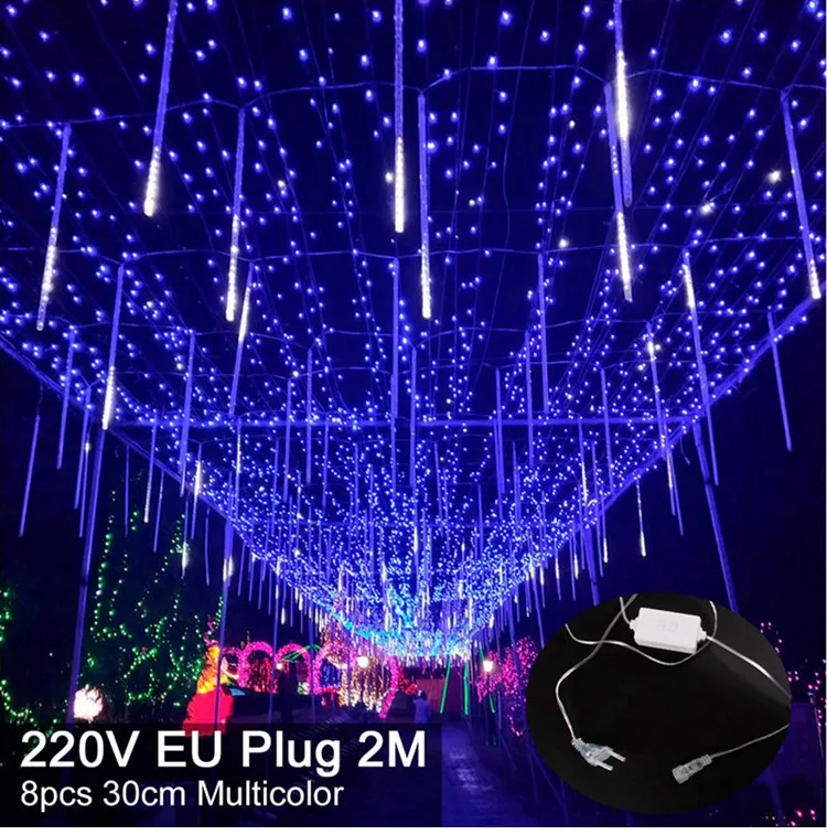 Blue EU Plug 30cm 8 20LED светильник "ветви ивы", рождественские украшения для дома, рождественский подарок, новогодний декор, рождественские настольные декоративные светильники - Цвет: Blue EU Plug 30cm 8