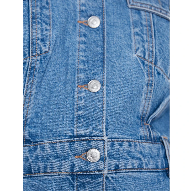 Женское джинсовое платье ZOEPO однотонное мини-платье с отложным воротником