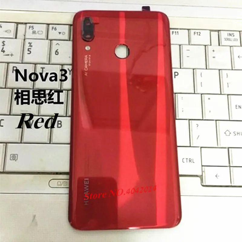 

Original Glass Housing Door For Huawei Nova 3 Battery cover Mobile phone Back Case cover with camera Glass Lens