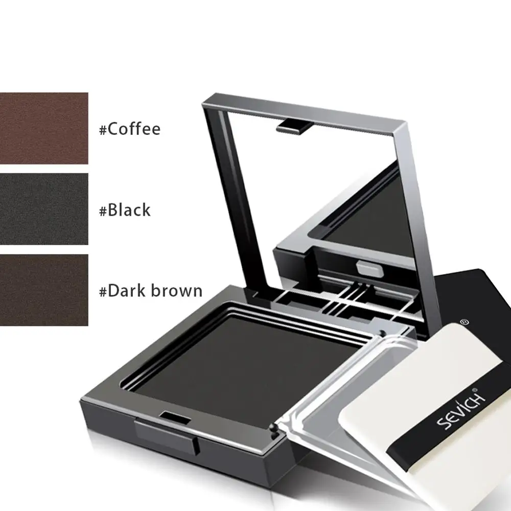 S 12g Hair Shadow Powder Waterproof Hairline Edge Control Powder Root Cover Up Dark Brown Hair Concealer With Puff