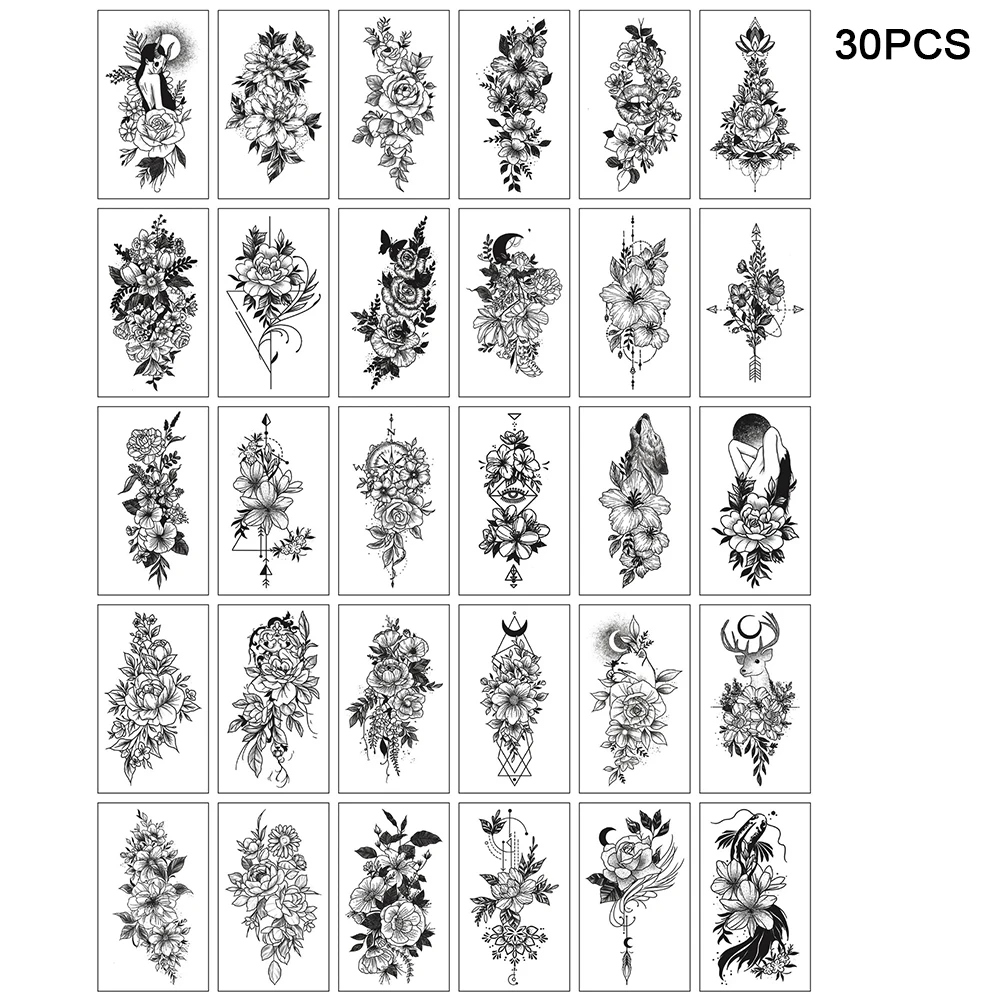 

30 шт., водостойкие Временные татуировки для мужчин и женщин