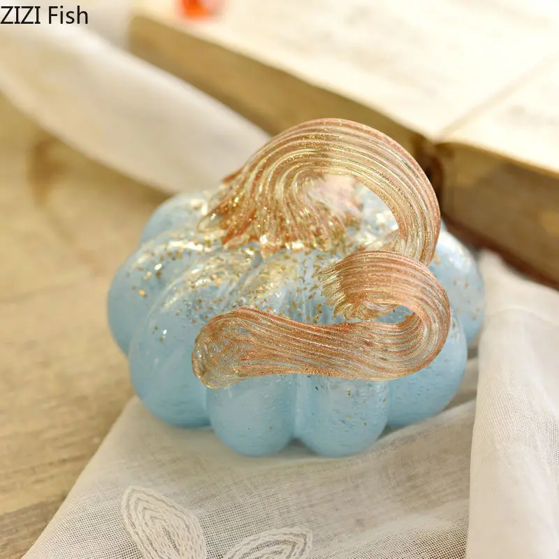 Позолоченная Хрустальная статуя из тыквы стеклянные поделки настольные