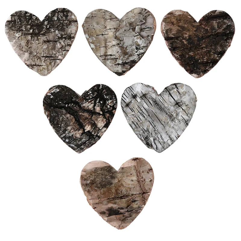 80 шт./упак. оригинальная Березовая короя свадебная Искусственная любовь-сердце