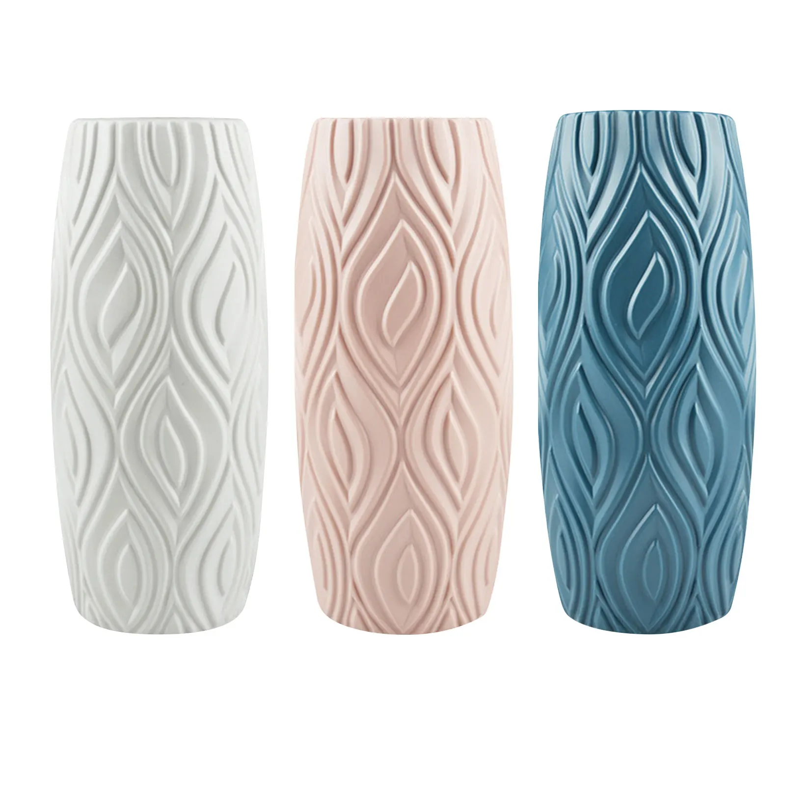 

1Pcs Big Belly/Diamond Shape Vase Flower Imitation Ceramic Plastic Flower Vase Flower Basket Nordic Style Wondeful