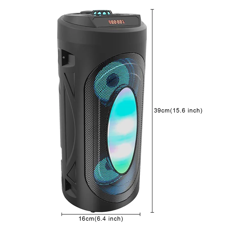 

Colorful wireless bluetooth microphone outdoor portable Column bluetooth speaker Stereo Bass music sound subwoofer