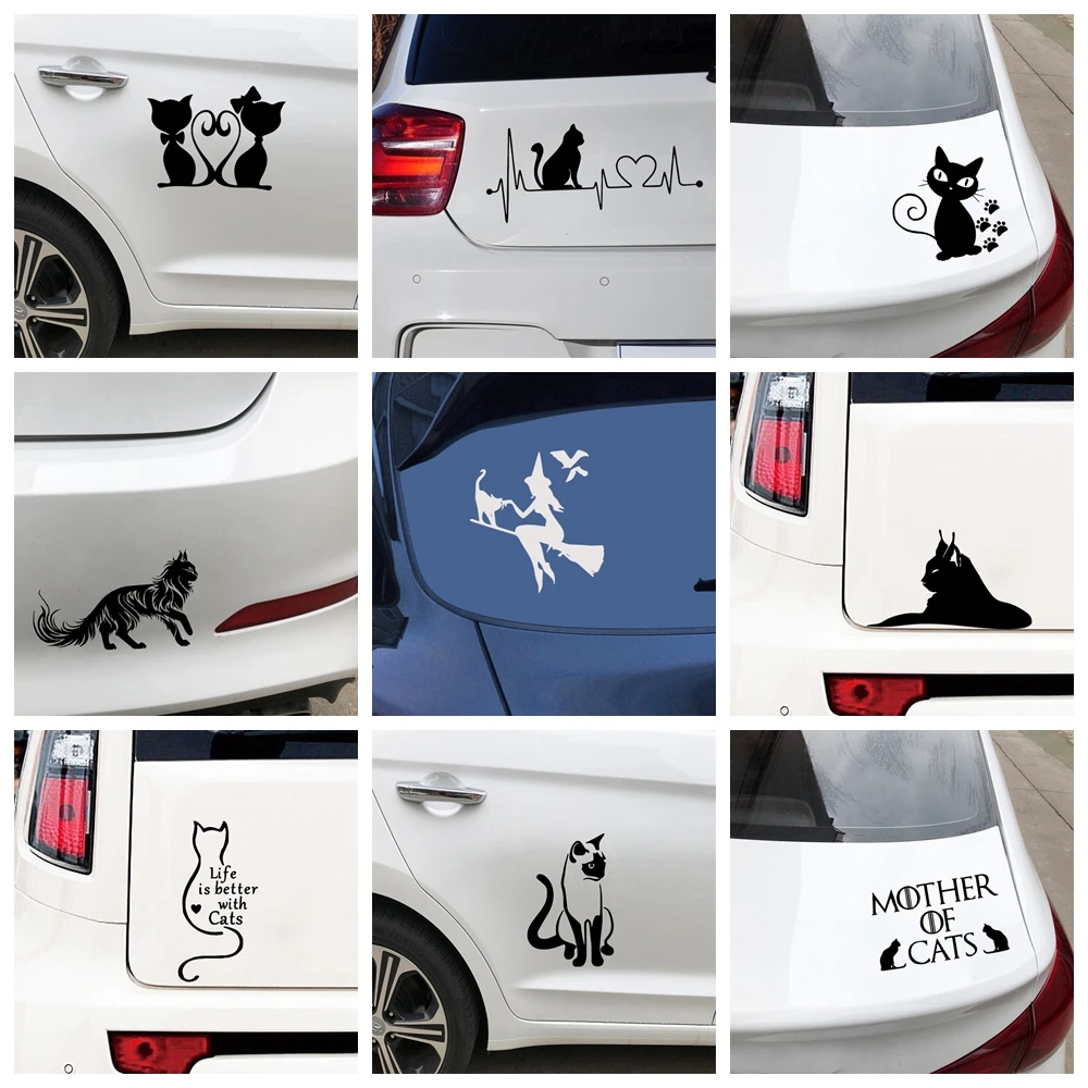 

Lovely Cartoon Character Cat KKs Cover Scratches Car Sticker Pvc 12cm 16cm