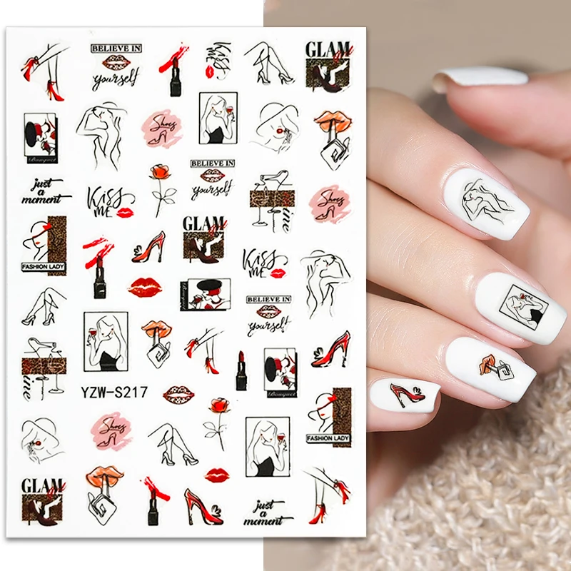 

1sheet Nail Stickers Sexy High Heels Nail Art Decorations
