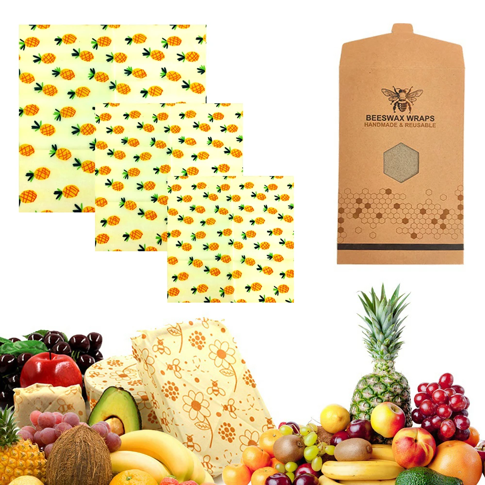 

Herbruikbare Bijenwas Voedsel Opslag Wraps Nul Afval Cling Sandwichs Wrappers Duurzame Kom Cover Eco Vriendelijke Bijen Wax