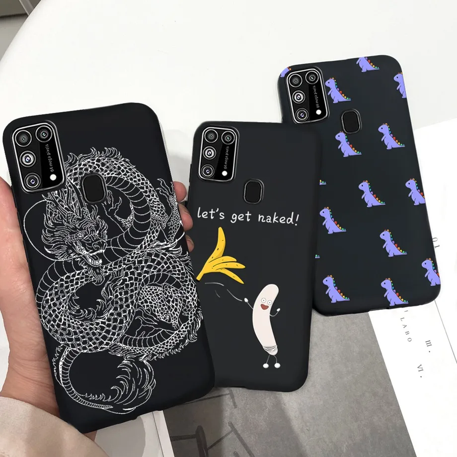 Чехол для Samsung M31 M11 M21 M51 M42 M62 M01 CORE M02 черные крутые Чехлы мягкий силиконовый чехол