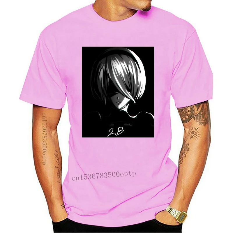 New NieR Automata 2B Men's Print T Shirts Fashion Short Sleeve