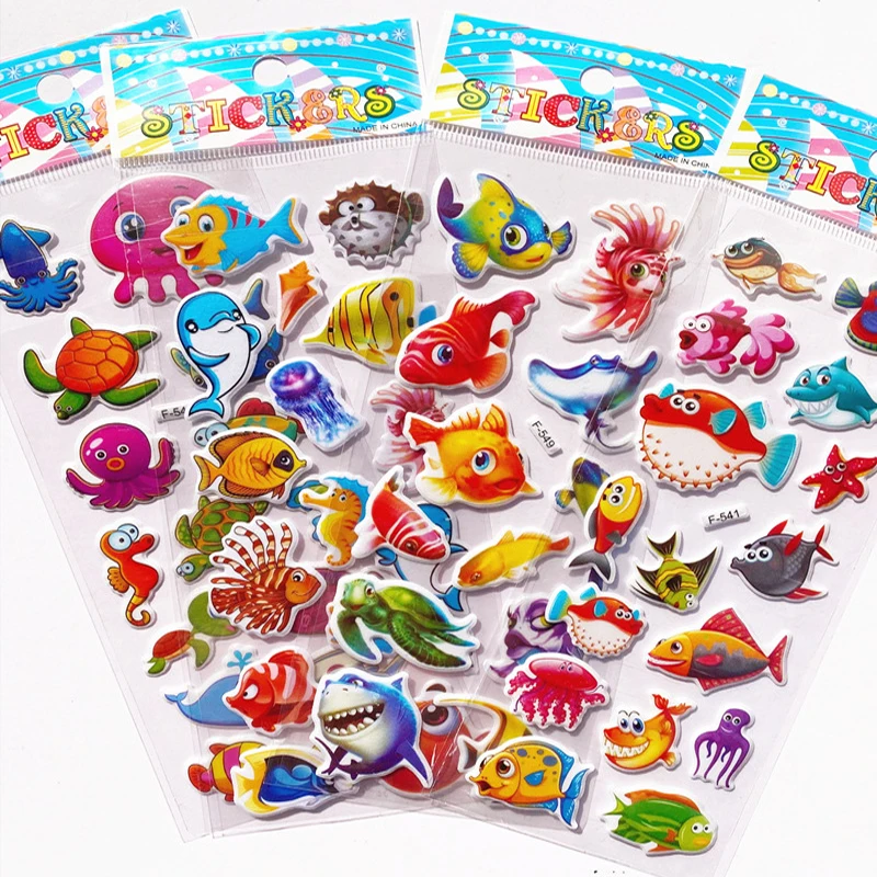 10 листов/набор детские наклейки Морская жизнь на телефон ноутбук мотоцикл