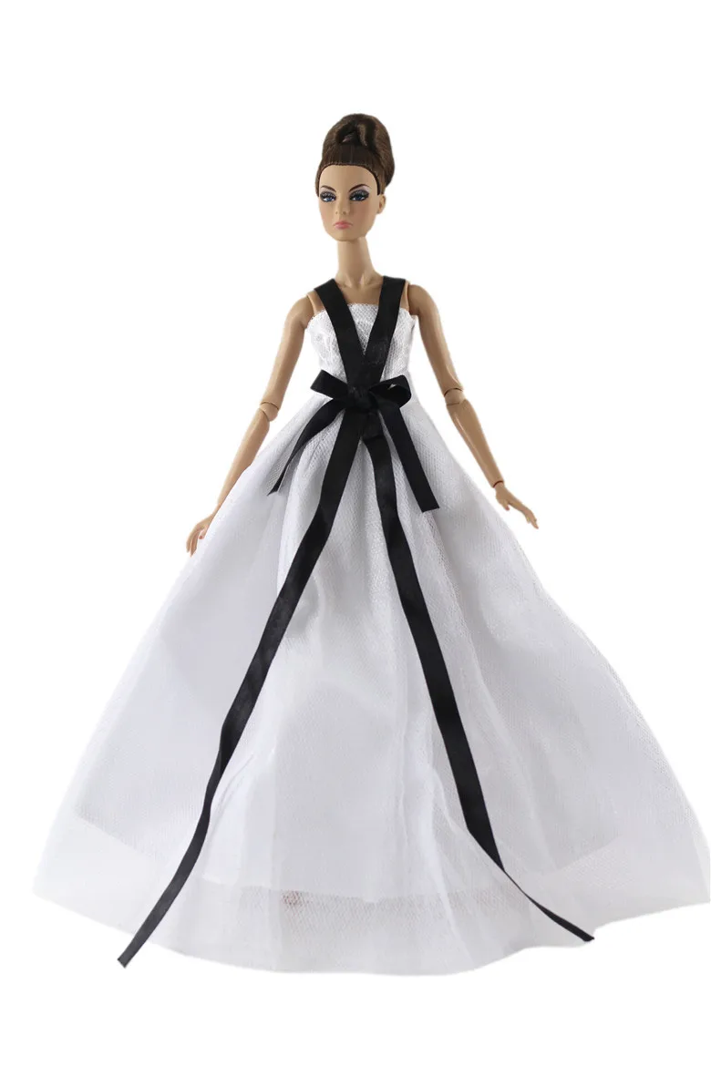 

Retro White Long Dress Outfit Suit Sets for Barbie BJD FR SD Doll Clothes Role Play Accessories Toys for Girl