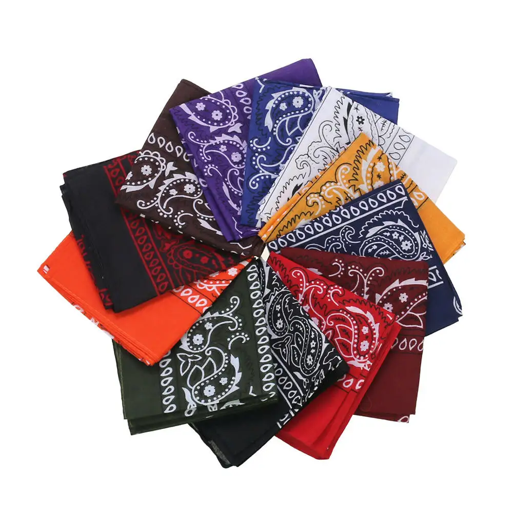 

100% Cotton 22x22 Inch Paisley Bandana Scarf Handkerchiefs Head Wrap 12Pcs/Set Paisley Bandana