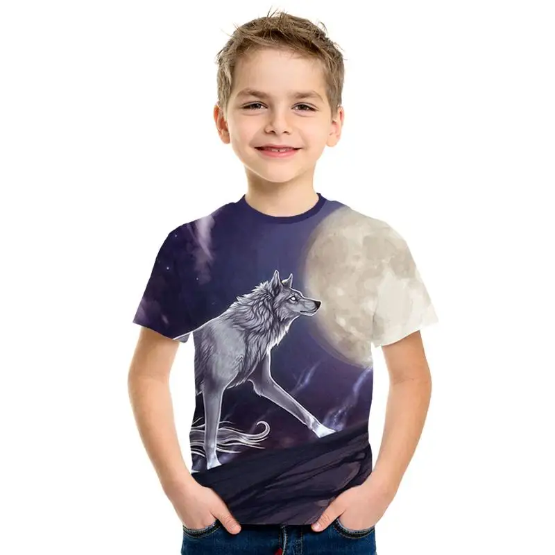 Детская футболка Llama модная с коротким рукавом и 3D принтом лисы для мальчиков