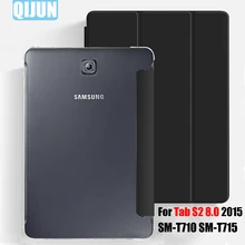 Tablet Case untuk Samsung Galaxy Tab S2 8.0 "Kulit Smart Tidur Bangun Funda Lipat Tiga Berdiri Solid Penutup Capa untuk SM-T710/T715/T719