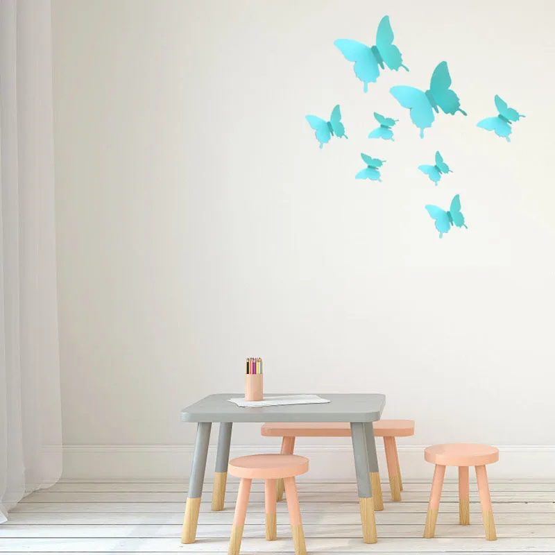 12 шт 3D Художественная Наклейка на стену с изображением бабочки домашний Декор