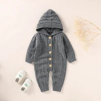 baby romper knitted newborn girl boy jumpsuit outfits fashion hooded toddler infant clothing long sleeve autumn winter playsuits