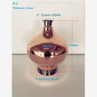 Медная луковая головка высокой чистоты 4 дюйма (102 мм) OD119 * 2 дюйма (51 мм) OD64 для заваривания виски или бренди, тыква из чистой меди