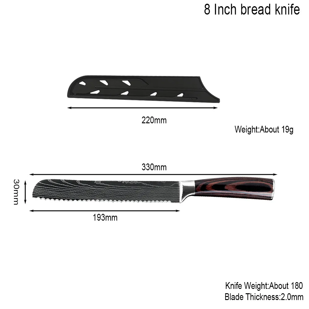 

Qing Bread Knife 8 inch Baking Knives Set High Carbon Stainless Steel Cake Bread Cutter Cleaver Kitchen Cooking Baking Tool