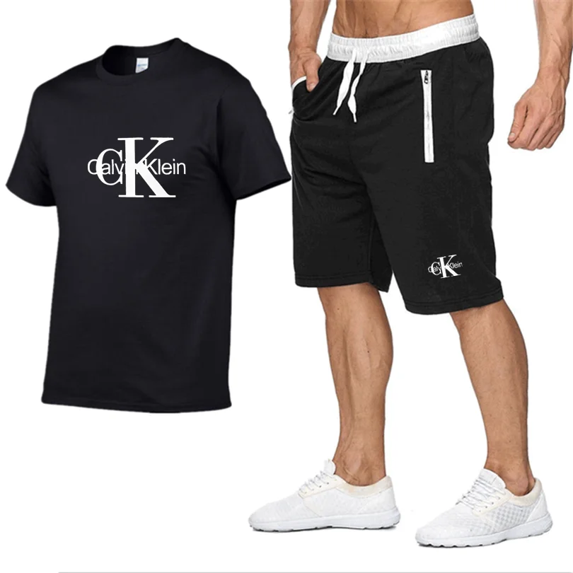 

Summer men's T-shirt + shorts suit breathable casual T-shirt running clothes fashion basketball Harajuku sports men's 2-piece se