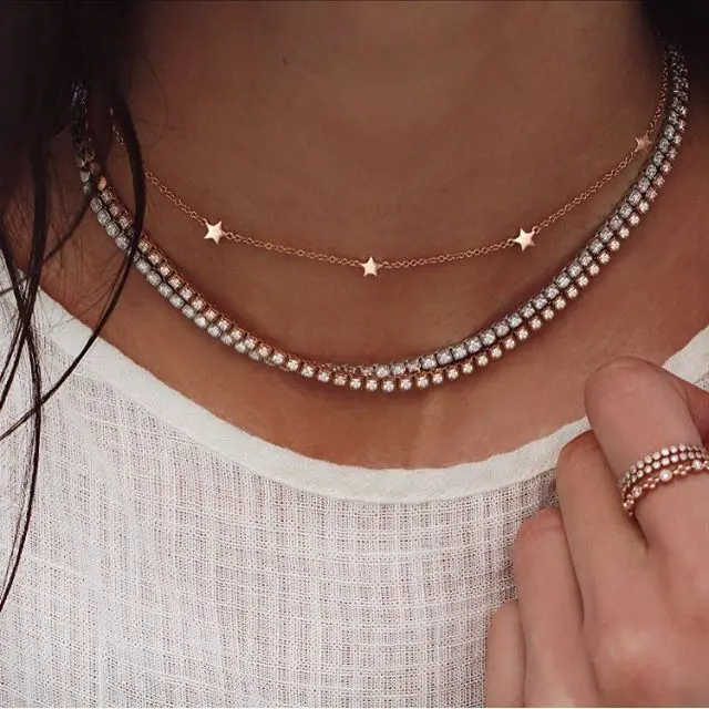 Подлинные ожерелья из стерлингового серебра 925 пробы подвески и со звездами