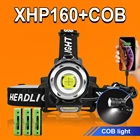 2021 новейшая COB светодиодные фары XHP160 Перезаряжаемые головки вспышки света светильник самый мощный головной светильник фонарь XHP90.2 USB зум Рыбалка Фонари