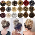 MEIFAN Synthetic Elastic Hair Bun Scrunchie Curly Chignons Hair Rope High temperature Natural Fake Clip in Hair Ponytail Extensi