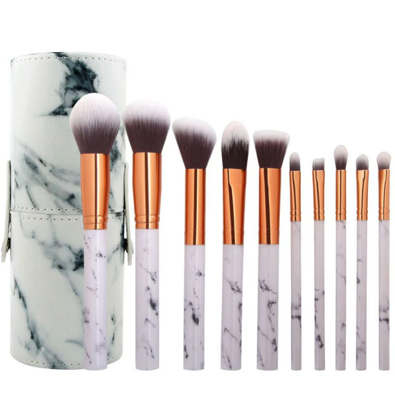 

10 Pcs Makeup Brush Set & Kit with Case Blush Powder Eyeshadow Cosmetic Brushes Set with Makeup Brush Holder
