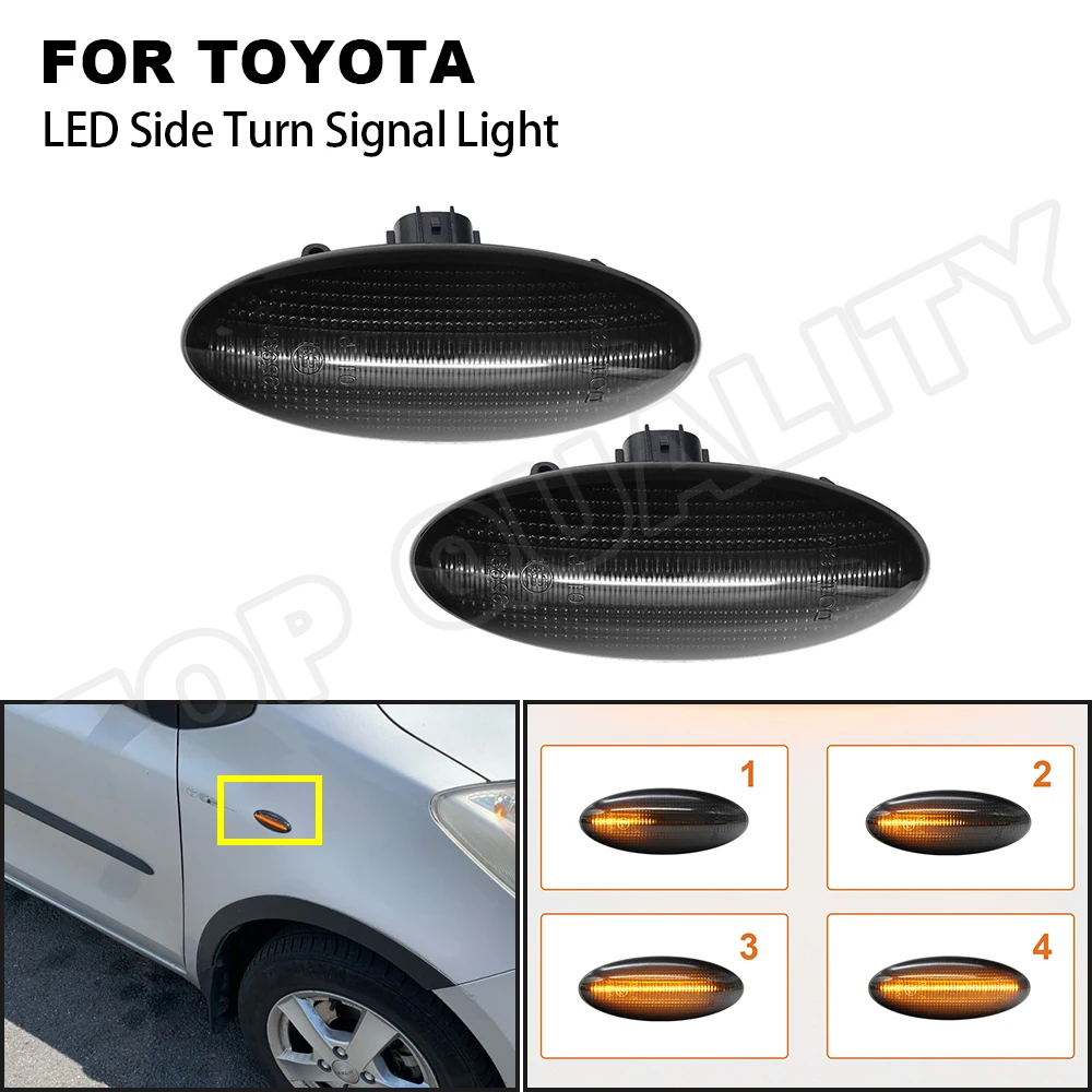 Дым динамический Светодиодный Боковой габаритный указатель поворота для Toyota Yaris Vitz Auris Corolla Verso 2009-2018, 2 шт.