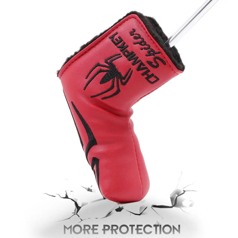 

Новинка, чехол для клюшки в виде паука с серебряной паутиной, чехол для клюшки, красного, белого, черного цвета, бесплатная доставка