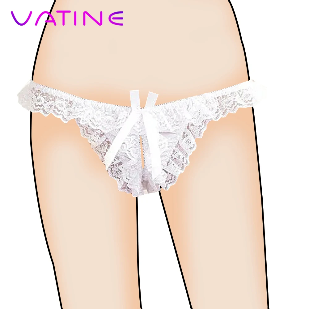 Сексуальные трусики VATINE с открытой промежностью женские кружевные стринги