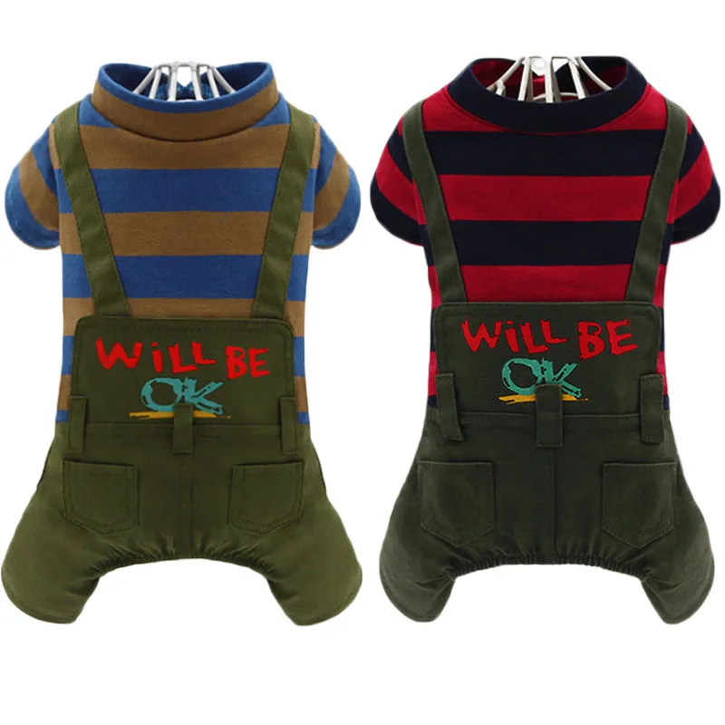 

Leisure Style Cat Clothes Army Green Pants Jumpsuit Coat For Small Medium Dogs Chihuahua Bichon Four-legged Jacket Overalls XL