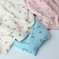 135cm x50cm high quality soft thin double crepe feather texture floral cotton fabric make shirt dress underwear cloth 160gm