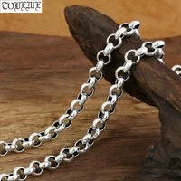 6 10mm 100 925 silver man necklace vintage sterling necklace pure silver chain necklace man jewelry gift