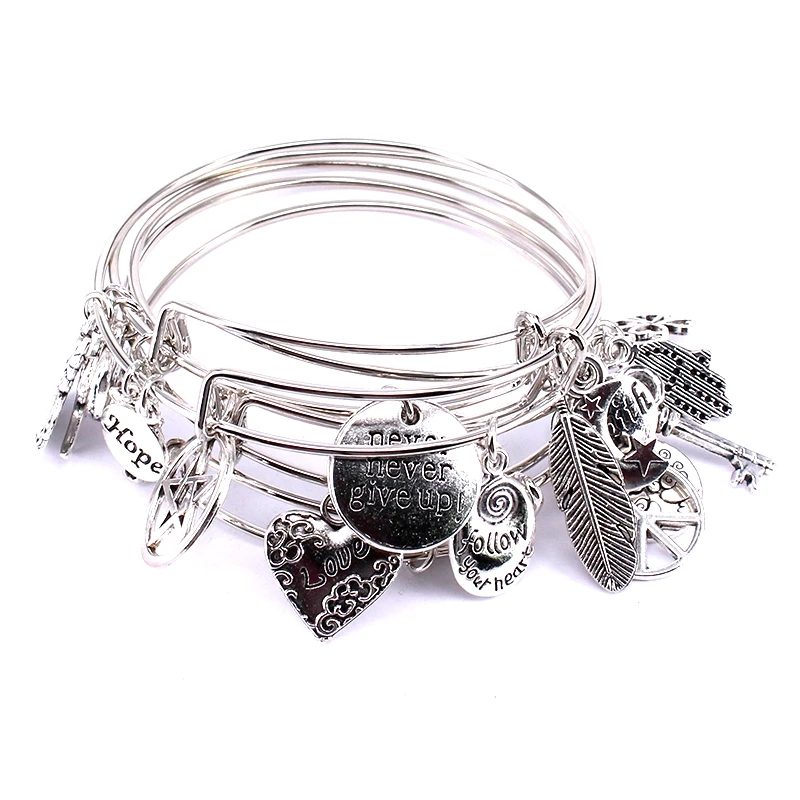 5 шт Набор браслетов серебряный цвет и золотой браслеты для женщин девушек